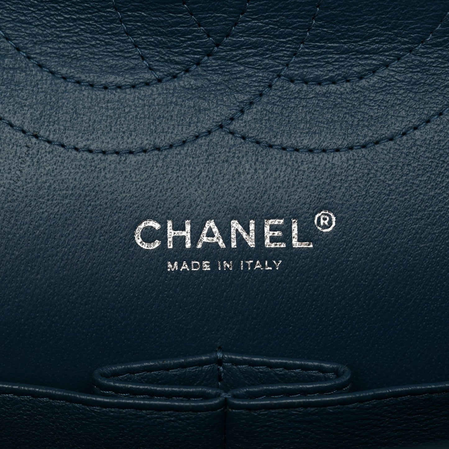 Metallic Caviar Quilted Jumbo Double Flap Dark Blue