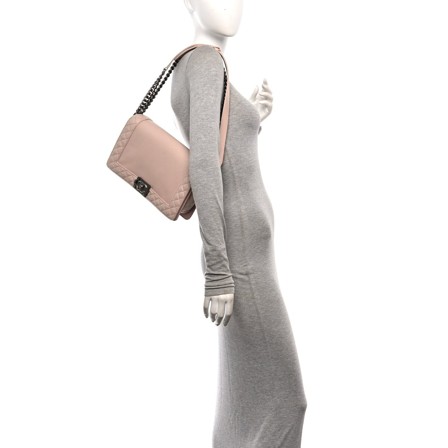 Calfskin New Medium Boy Reverso Flap Light Pink