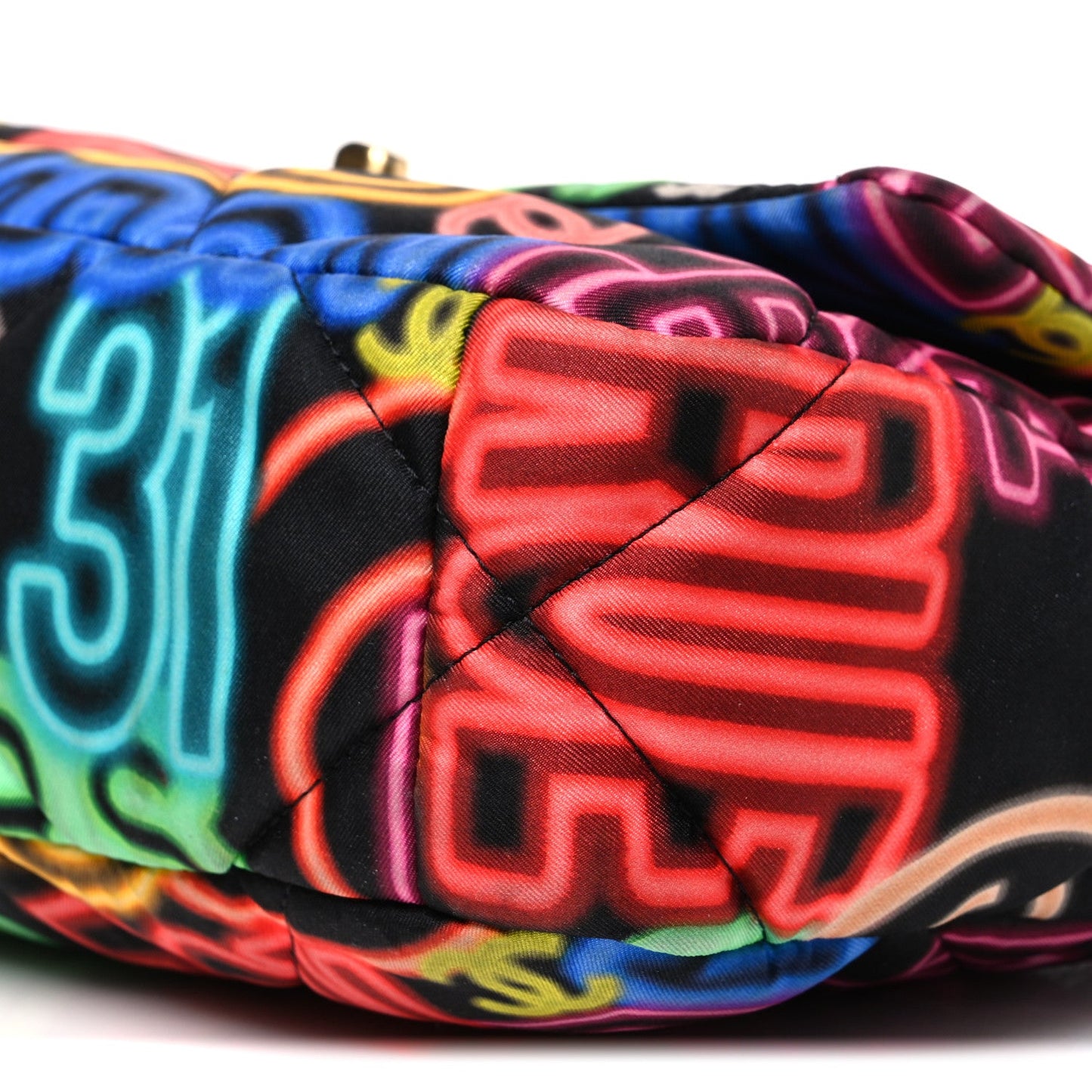 Fabric Quilted Neon Graffiti Medium Chanel 19 Flap Black Multicolor
