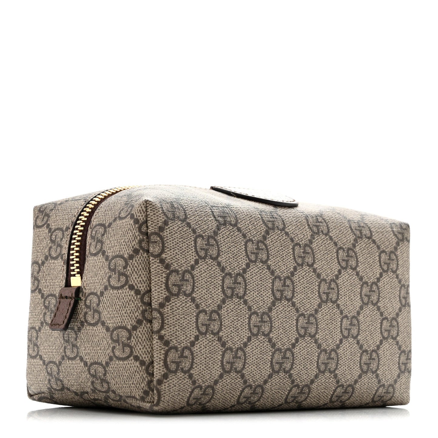 Soft GG Supreme Monogram Calfskin Medium Ophidia Cosmetic Case Beige Ebony New Acero