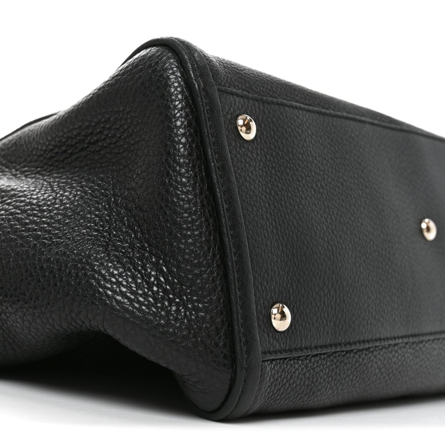 Pebbled Calfskin Medium Soho Shoulder Bag Black