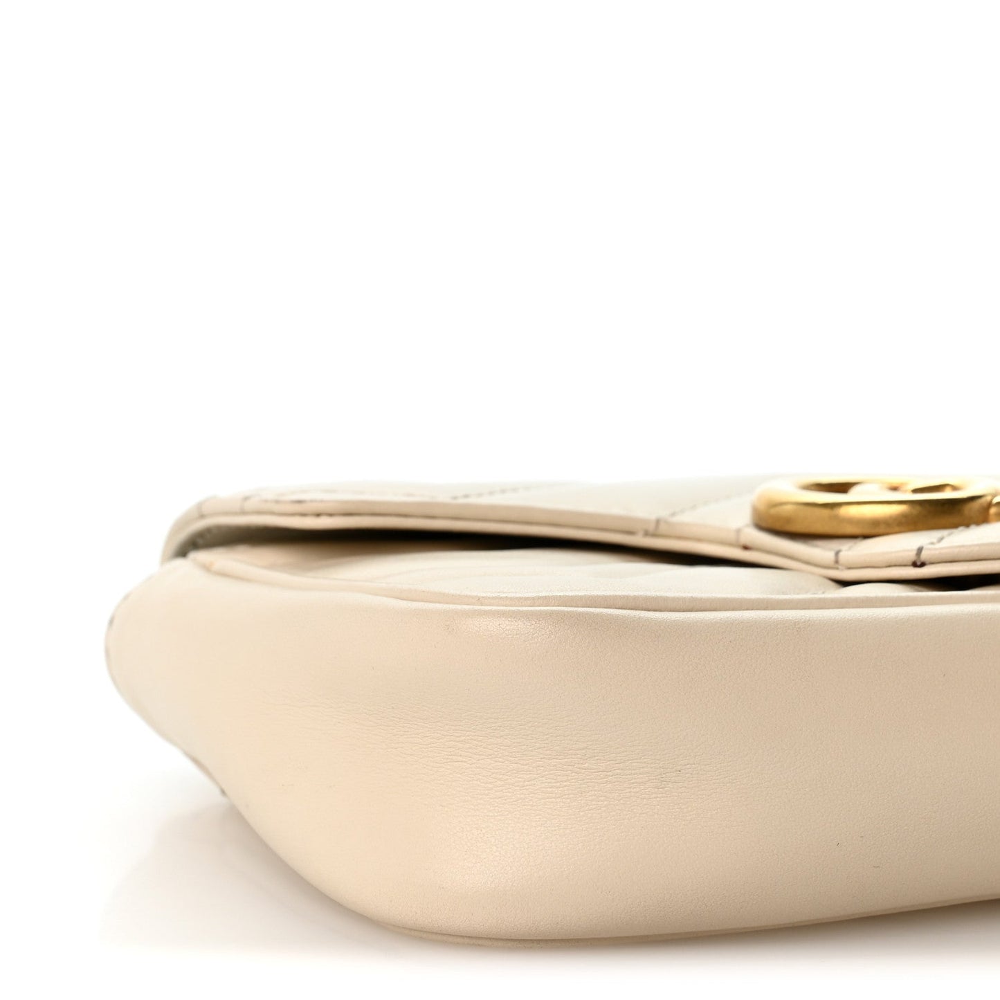 Calfskin Matelasse Super Mini GG Marmont Shoulder Bag White