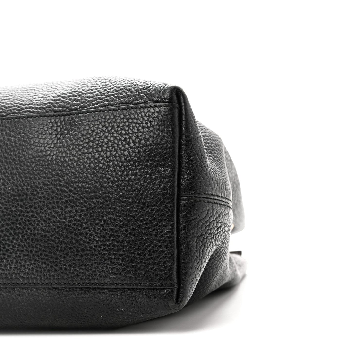 Pebbled Calfskin Medium Soho Chain Shoulder Bag Black