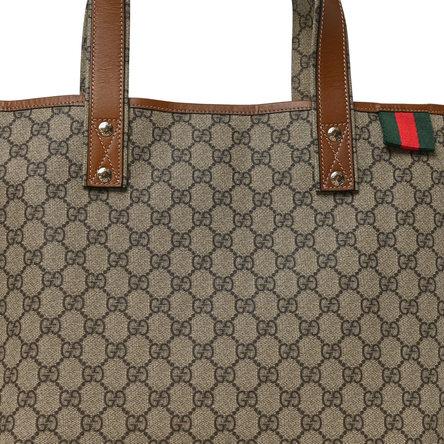 GG Plus Monogram Medium Signature Web Loop Tote Brown