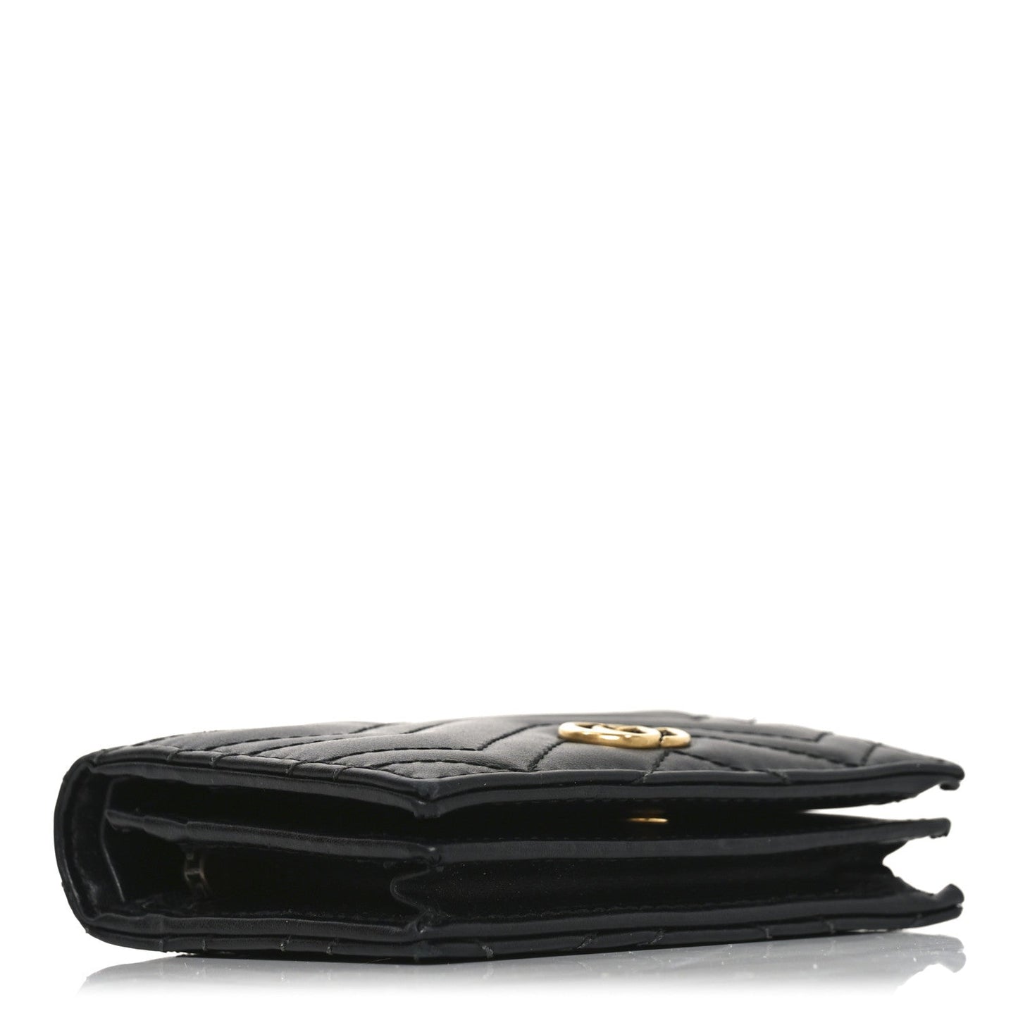 Calfskin Matelasse GG Marmont Card Case Wallet Black