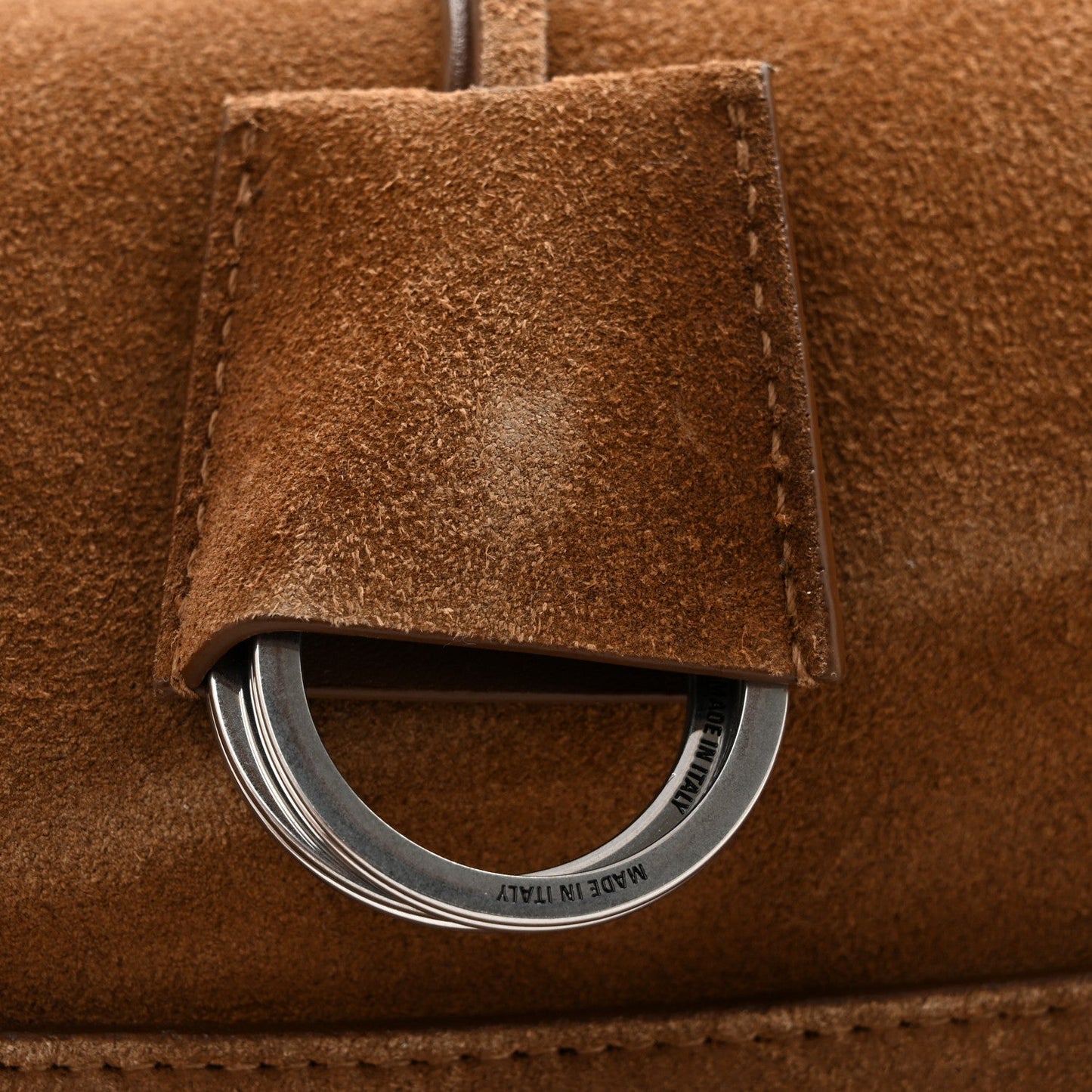 Waxed Suede Calfskin Medium Rodeo Top Handle Handbag Camel