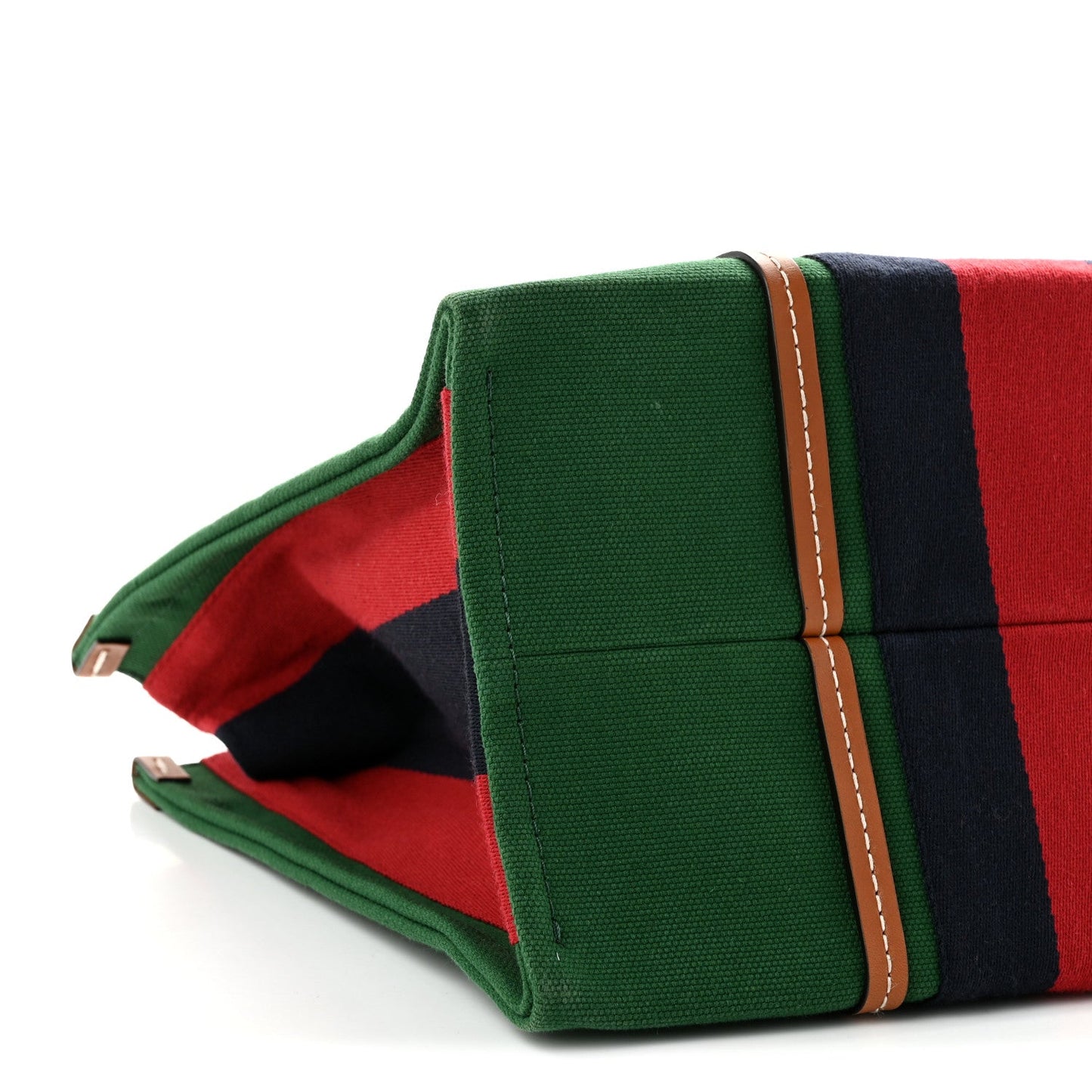 Canvas Calfskin Web Small Interlocking G Tote Bag Green Red
