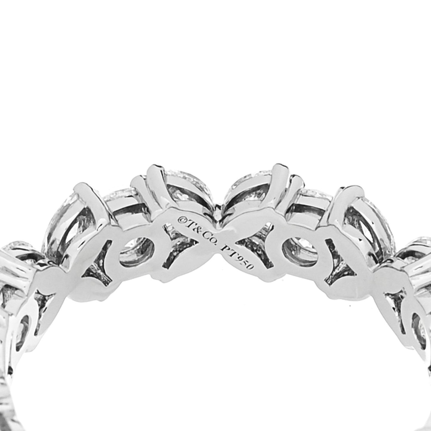 Platinum Diamond Victoria Alternating Band Ring 52 6