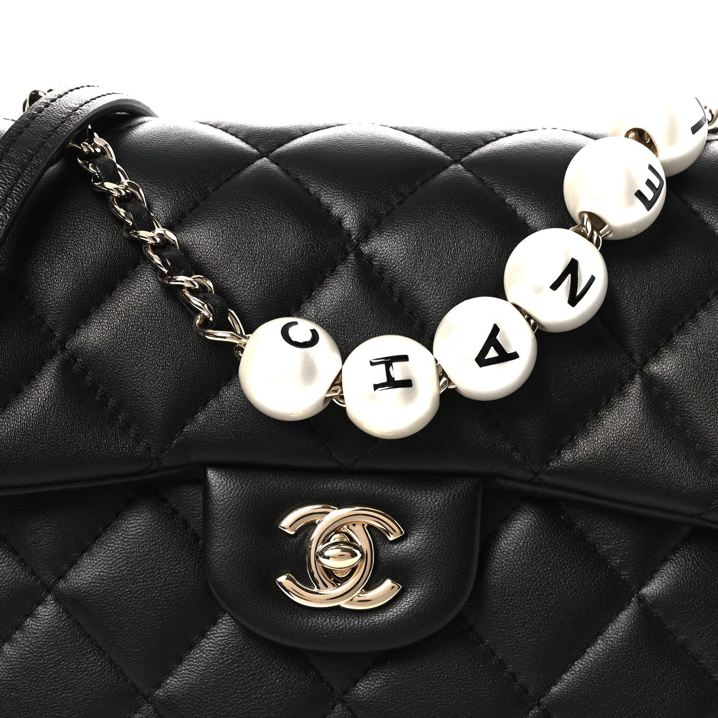 Lambskin Quilted Small My Precious Flap Black
