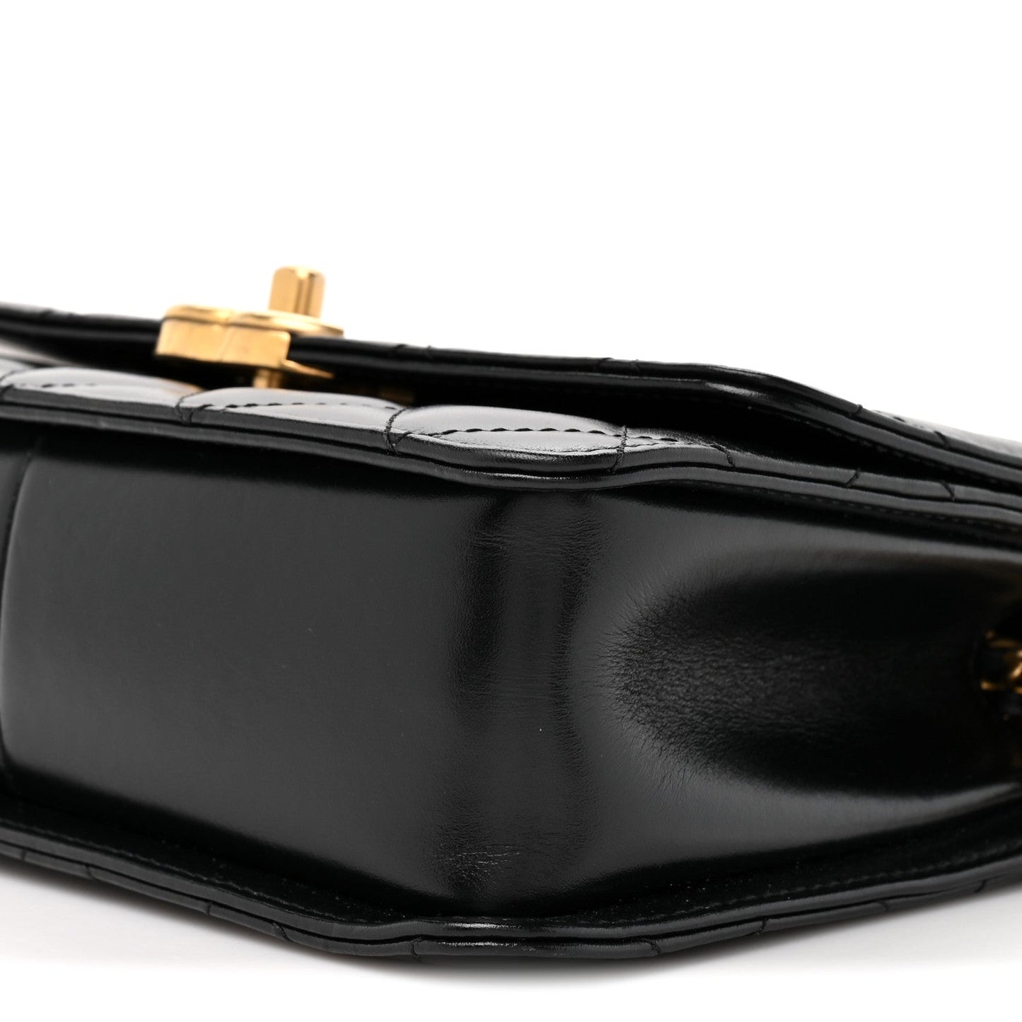Calfskin Quilted Perfect Fit Flap Black