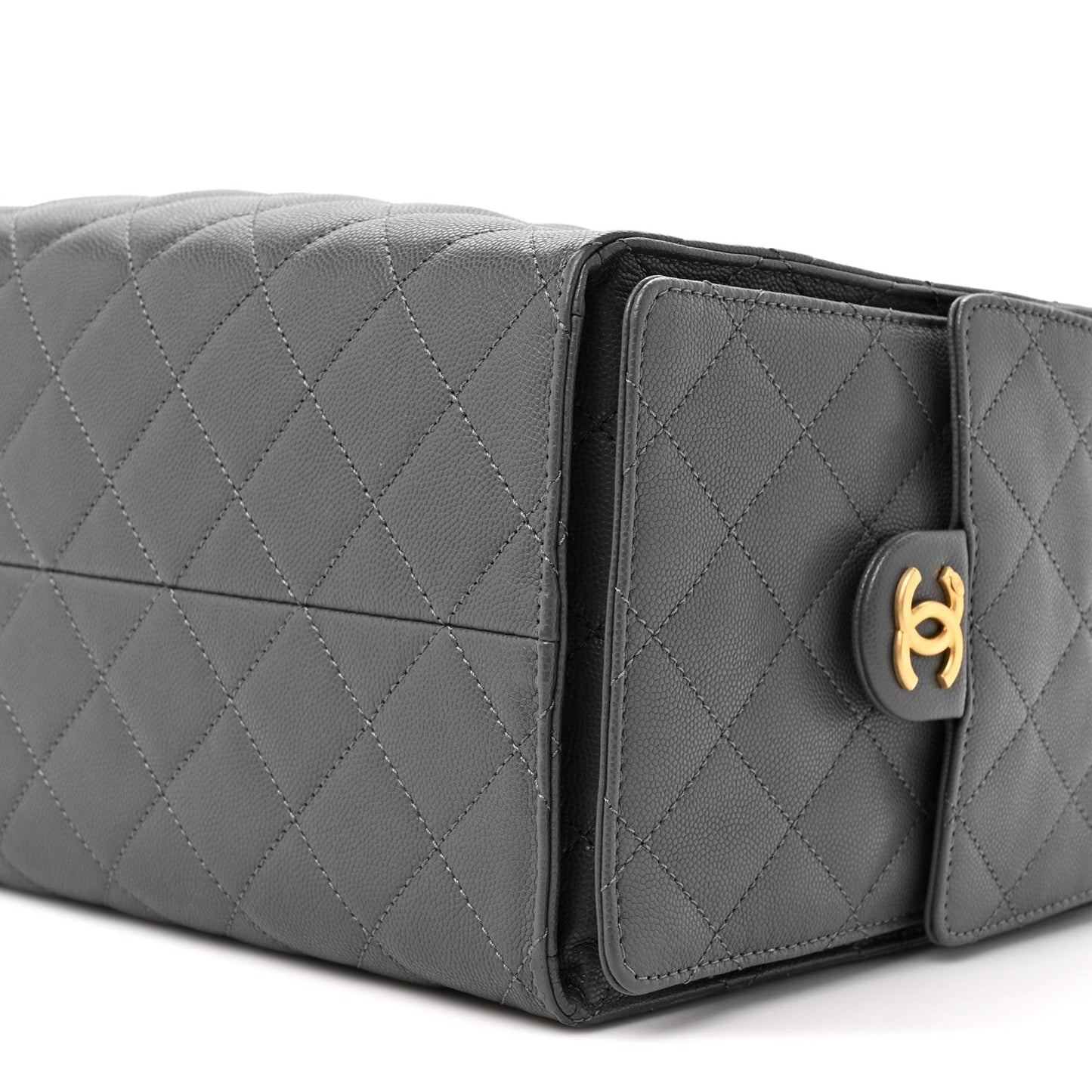 Caviar Quilted Medium Chanel 25 Handbag Dark Grey
