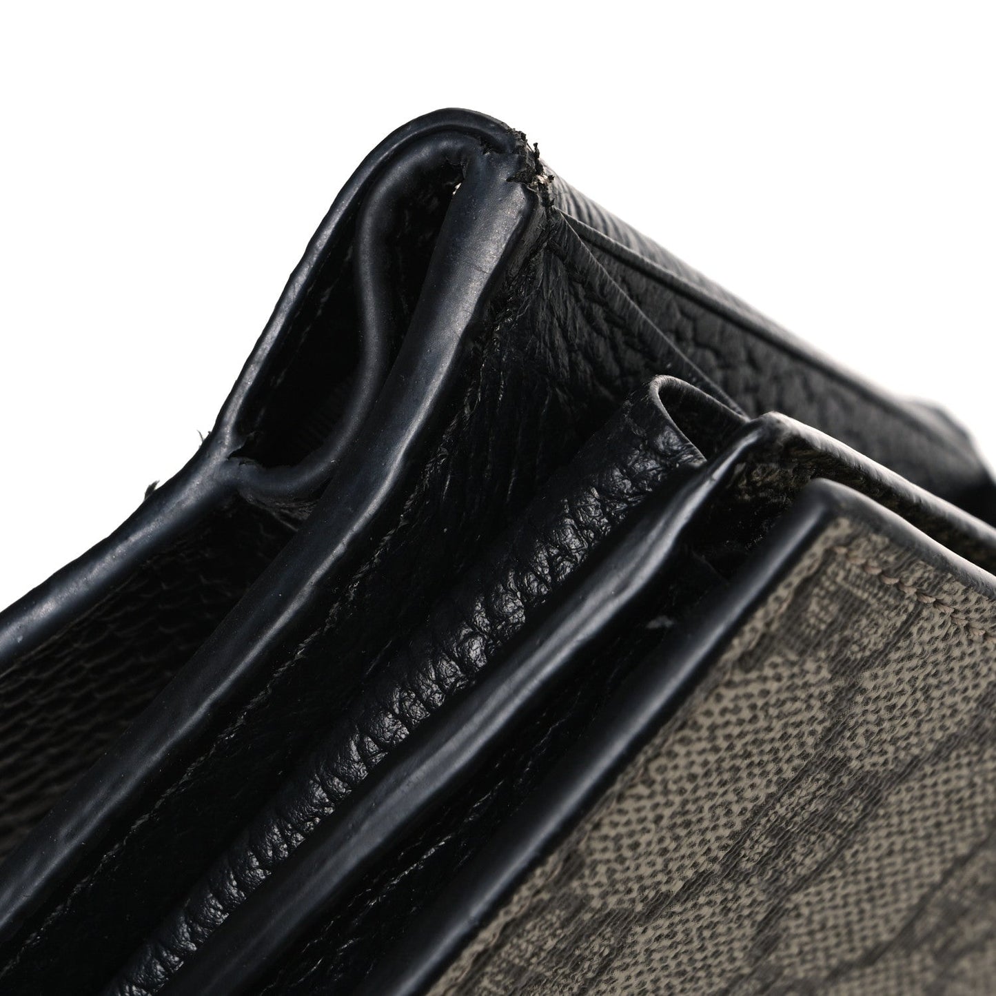 Dollar Calfskin GG Supreme Monogram Medium GG Marmont Wallet Black Beige Ebony
