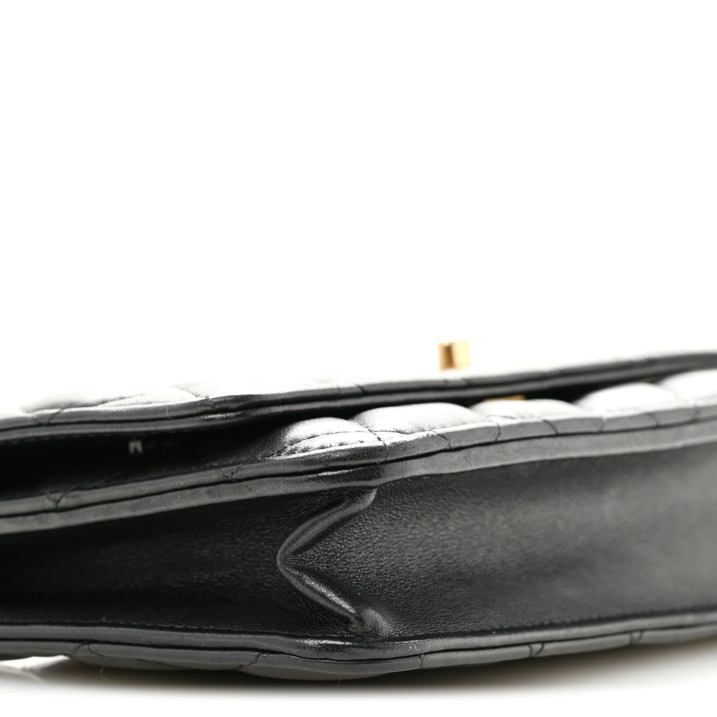 Lambskin Quilted CC Pearl Crush Wallet on Chain WOC Black