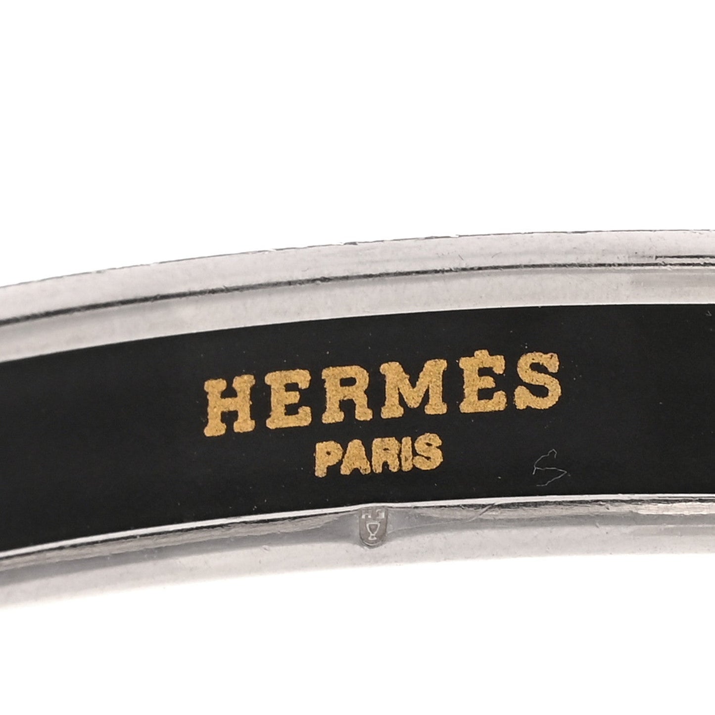 Enamel Printed Narrow Caleche Bracelet Black