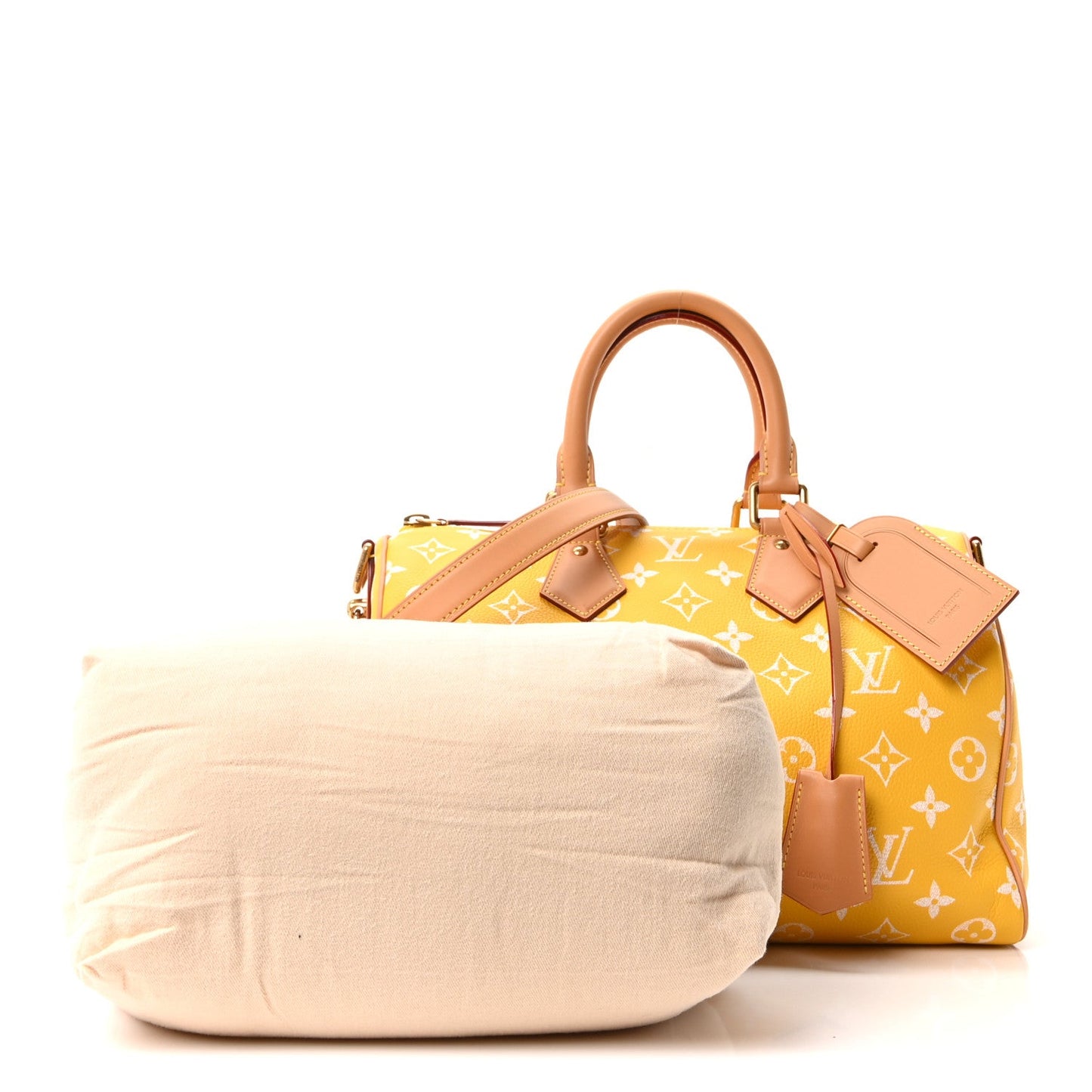 Calfskin Monogram Speedy P9 Bandouliere 30 Jaune Mat