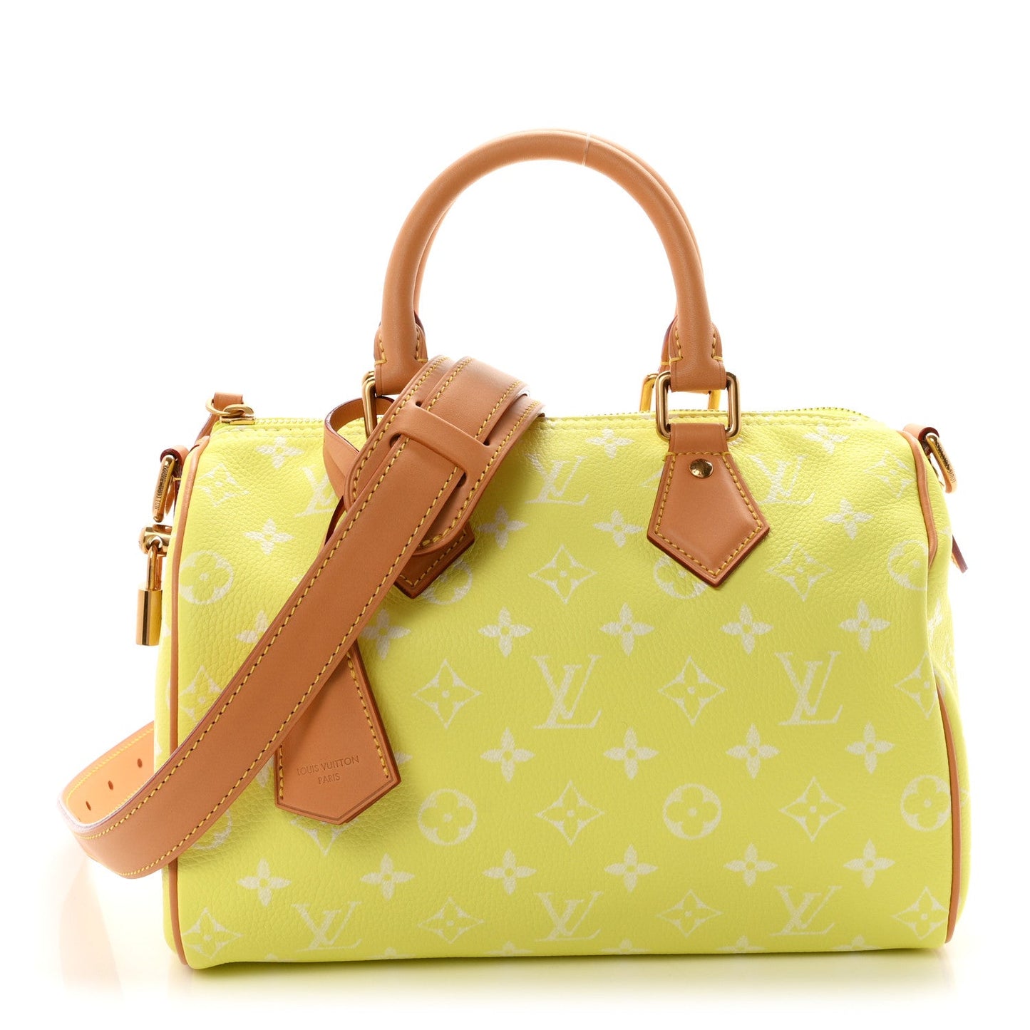 Calfskin Monogram Speedy P9 Bandouliere 25 Lemonade Yellow