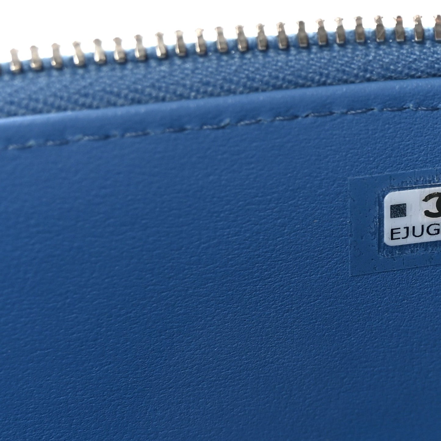 Denim Quilted Sweetheart Small Vanity Case With Chain Blue