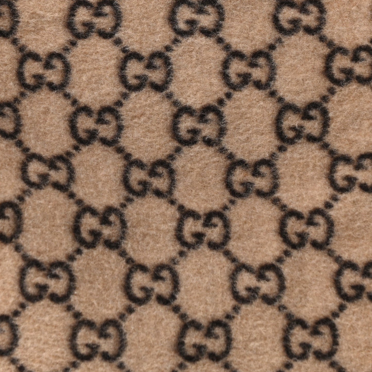 Covered Wool GG Monogram Large Tote Bag Beige Ebony
