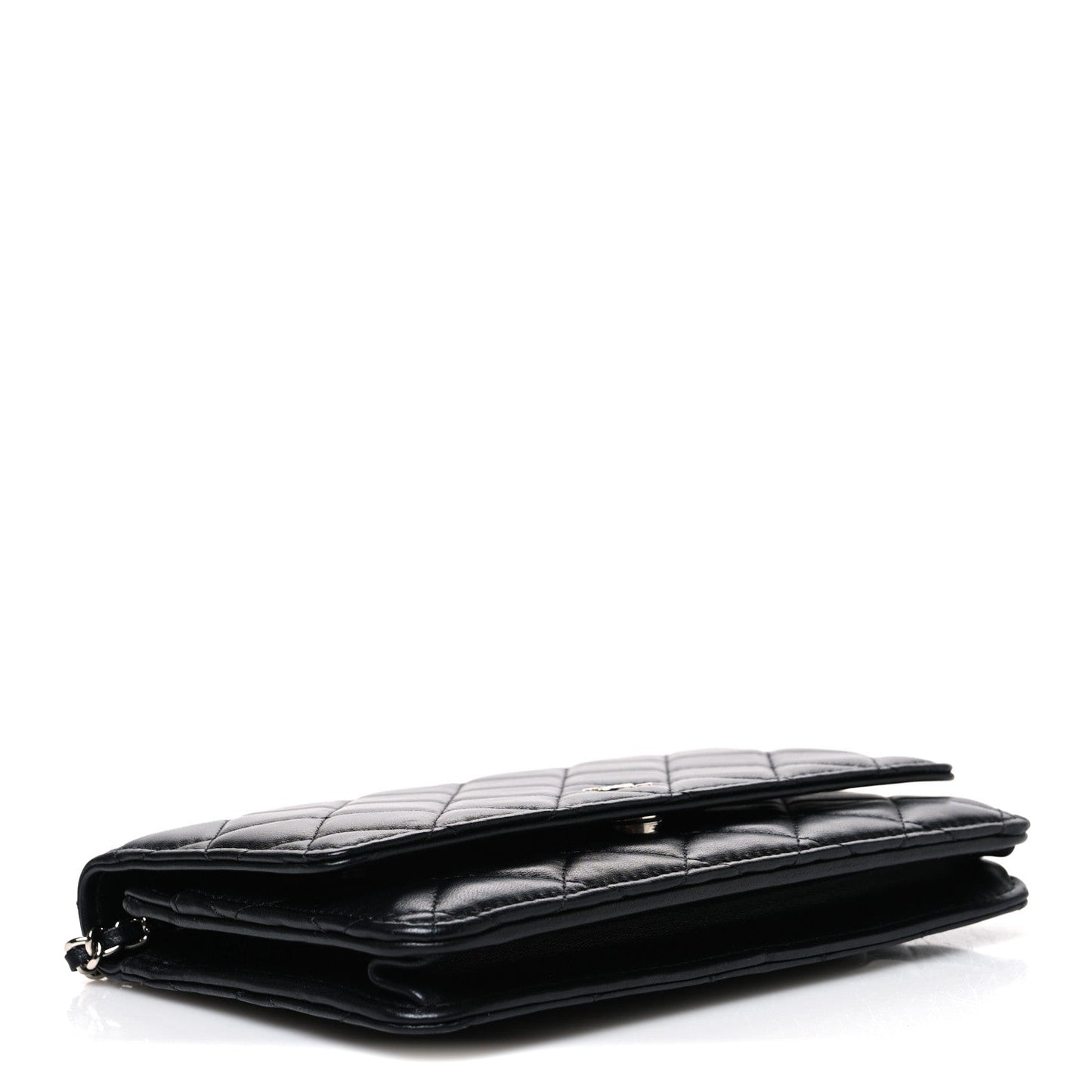Lambskin Quilted Wallet On Chain WOC Black