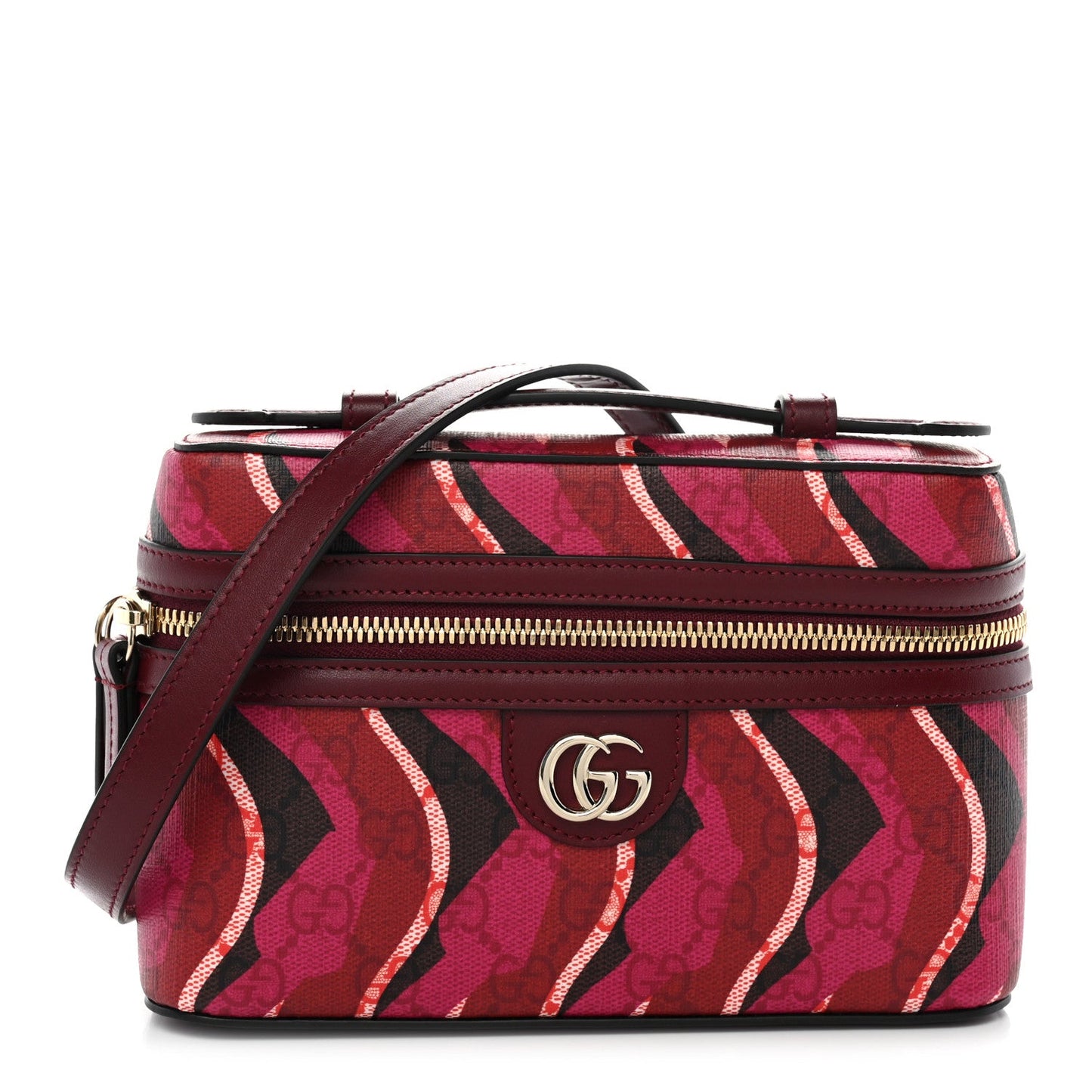 GG Supreme Monogram Canvas Lunar New Year Shoulder Bag  Red Pink Multicolor