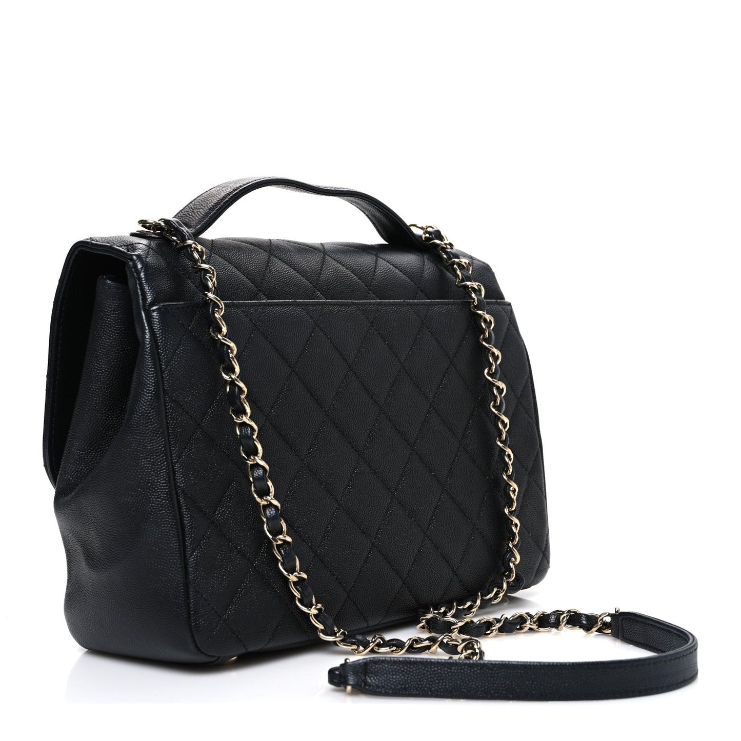 Caviar Quilted Large Business Affinity Flap Black