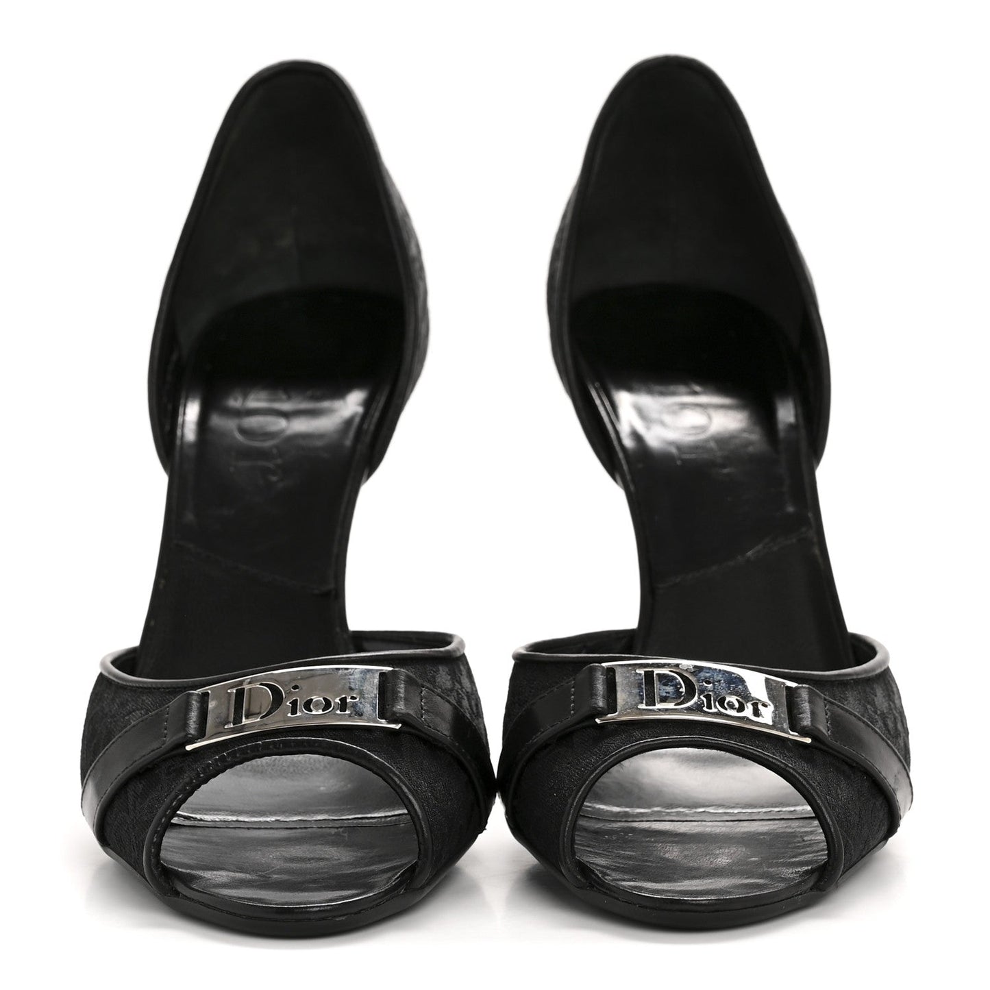 Canvas Monogram Sandals 37.5 Black