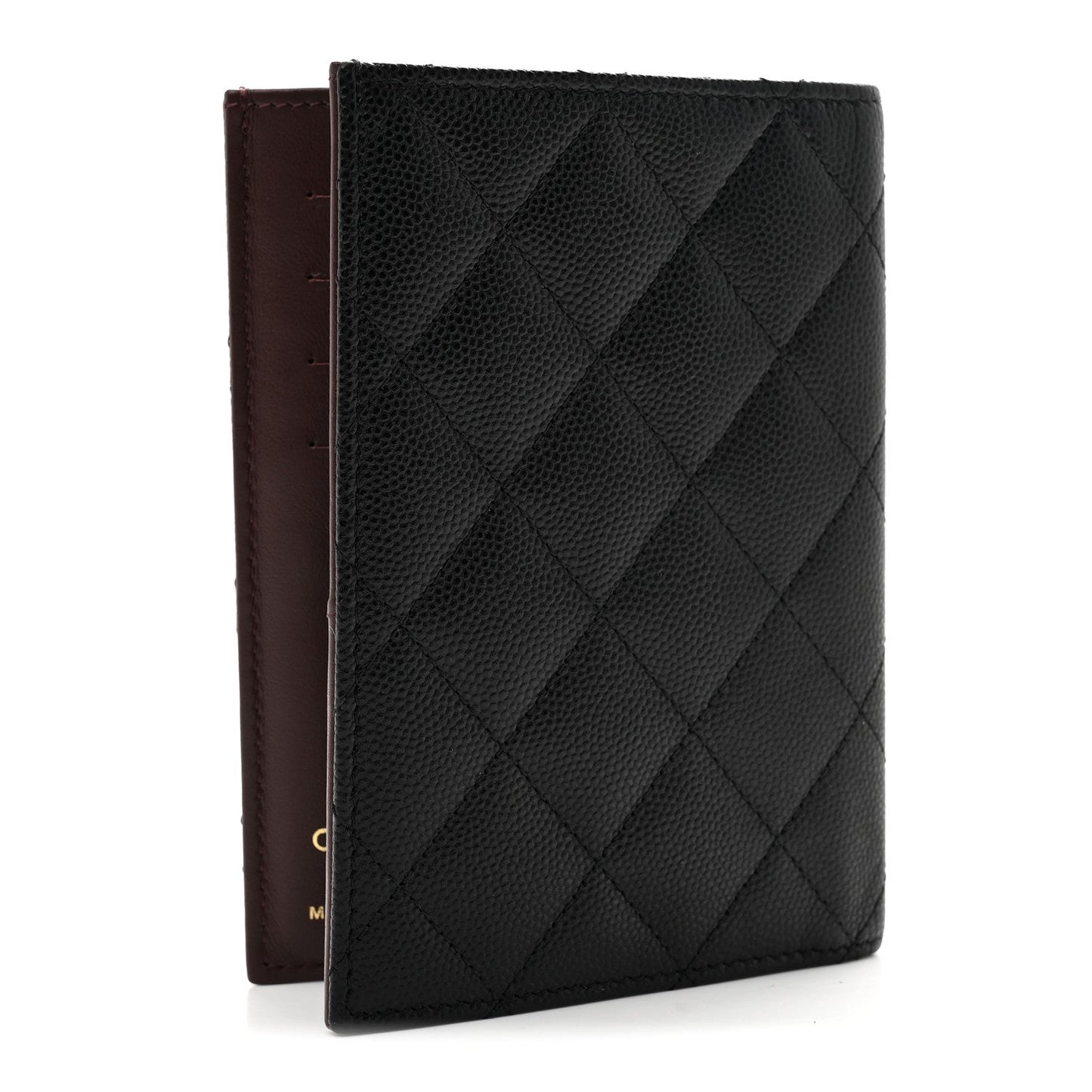 Caviar Quilted Passport Holder Black