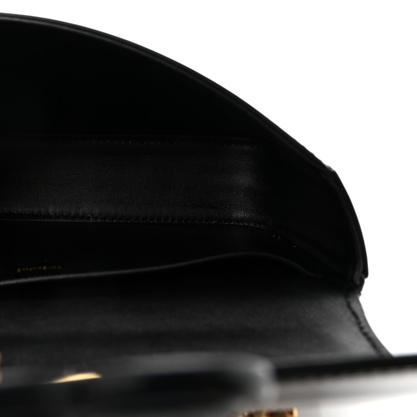 Shiny Calfskin Cuir Triomphe Chain Shoulder Bag Black