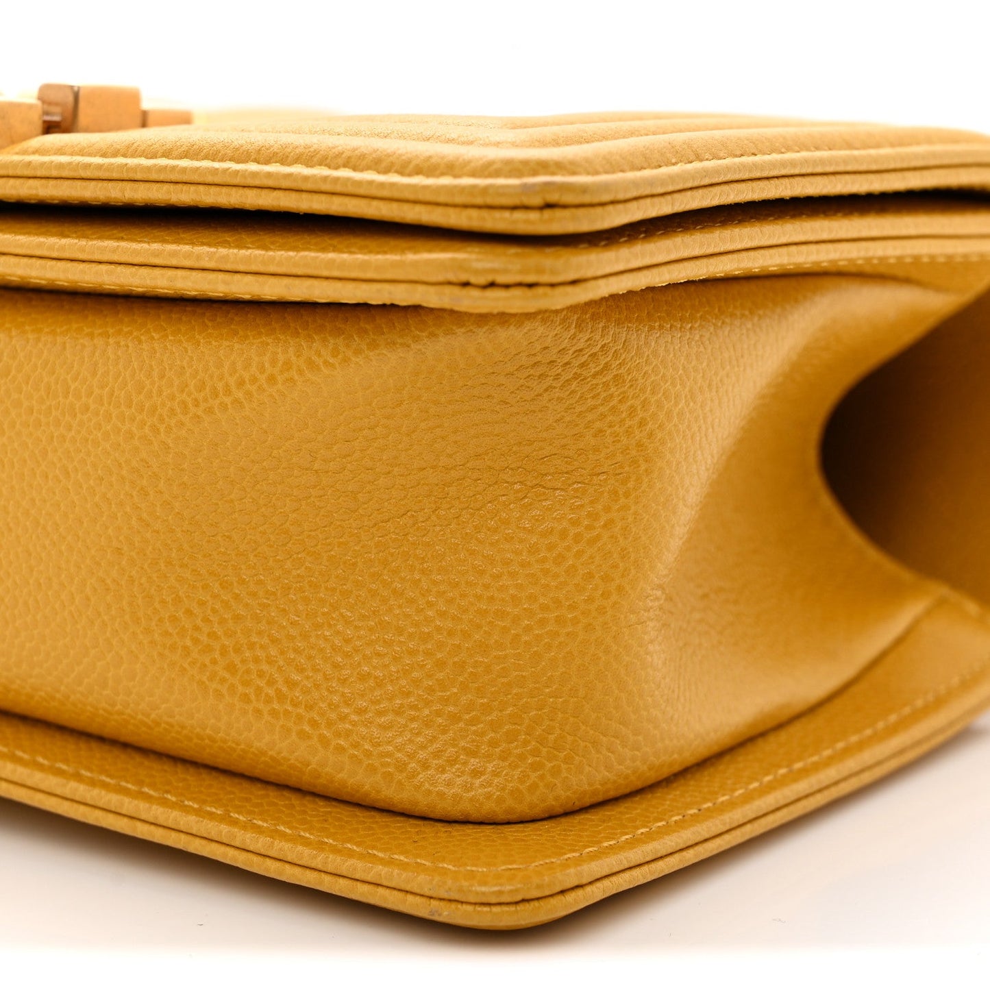 Lambskin Quilted Small Boy Flap Yellow