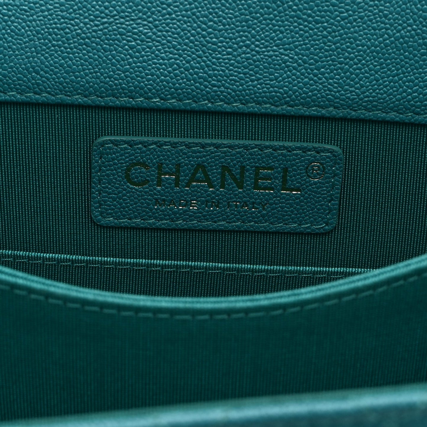 Caviar Quilted North South Boy Flap Turquoise