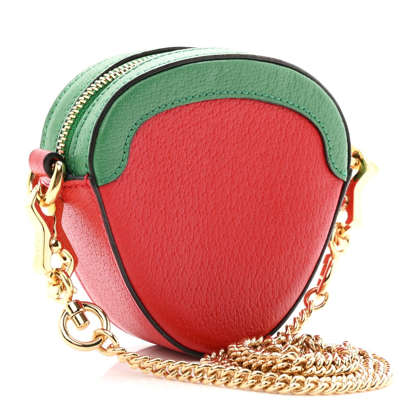 Textured Dollar Calfskin Retro Interlocking G Fruttini Strawberry Mini Crossbody Lobster Red Black New Acero