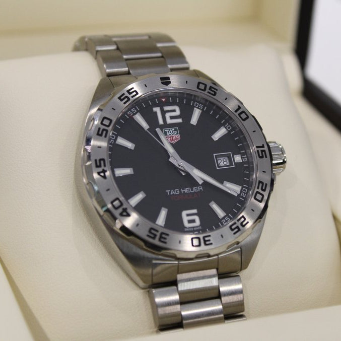 Tag Heuer Formula 1 Black Dial Silver Steel Strap Watch for Men - WAZ1112.BA0875