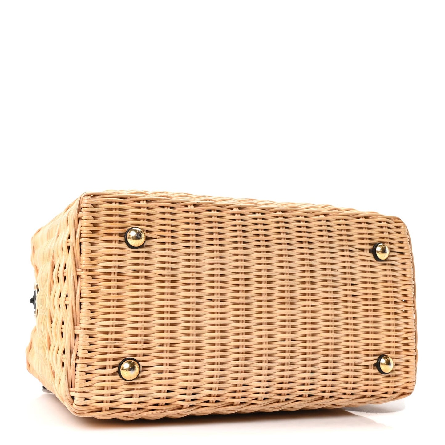 Rattan Calfskin Capucines BB Black