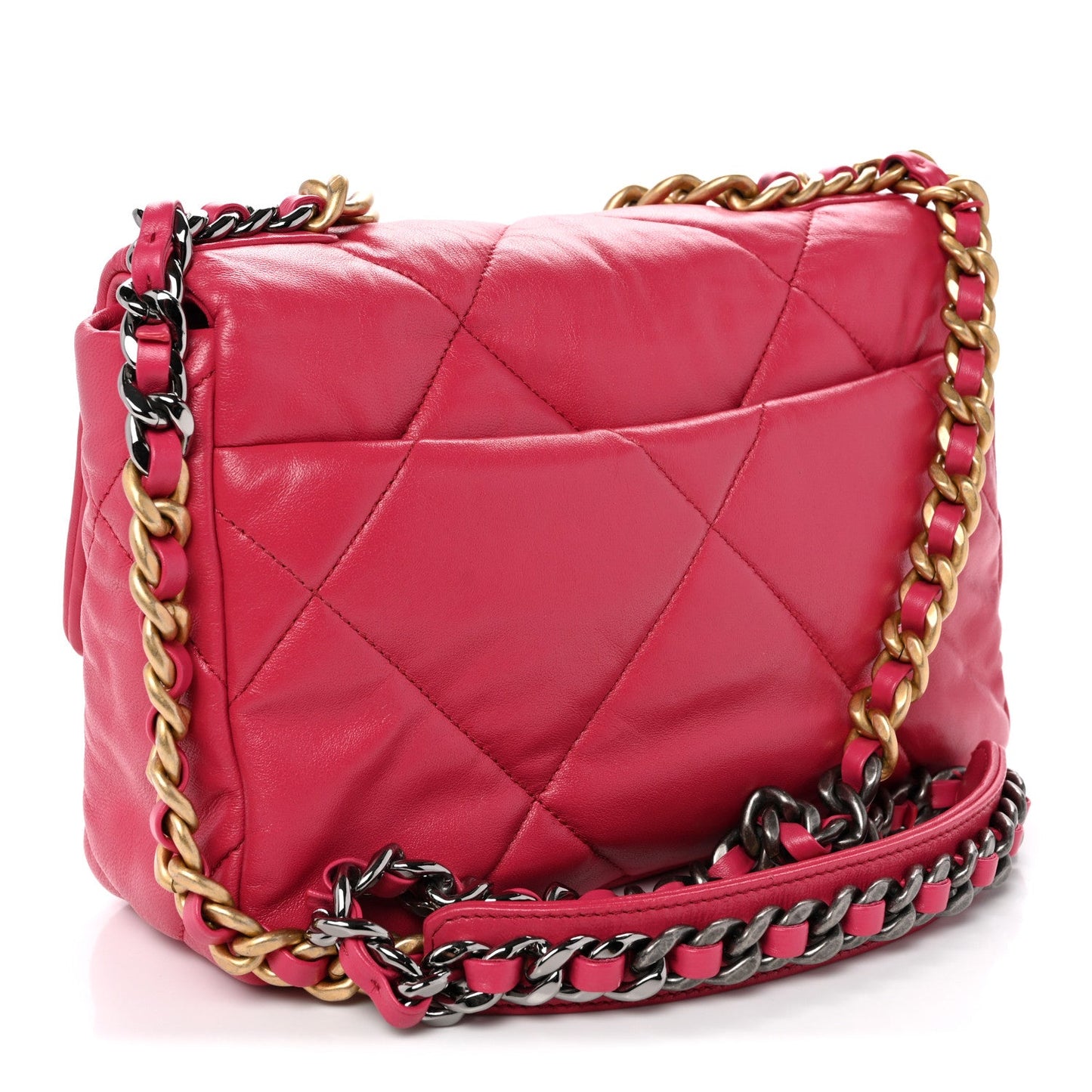 Goatskin Quilted Medium Chanel 19 Flap Pink