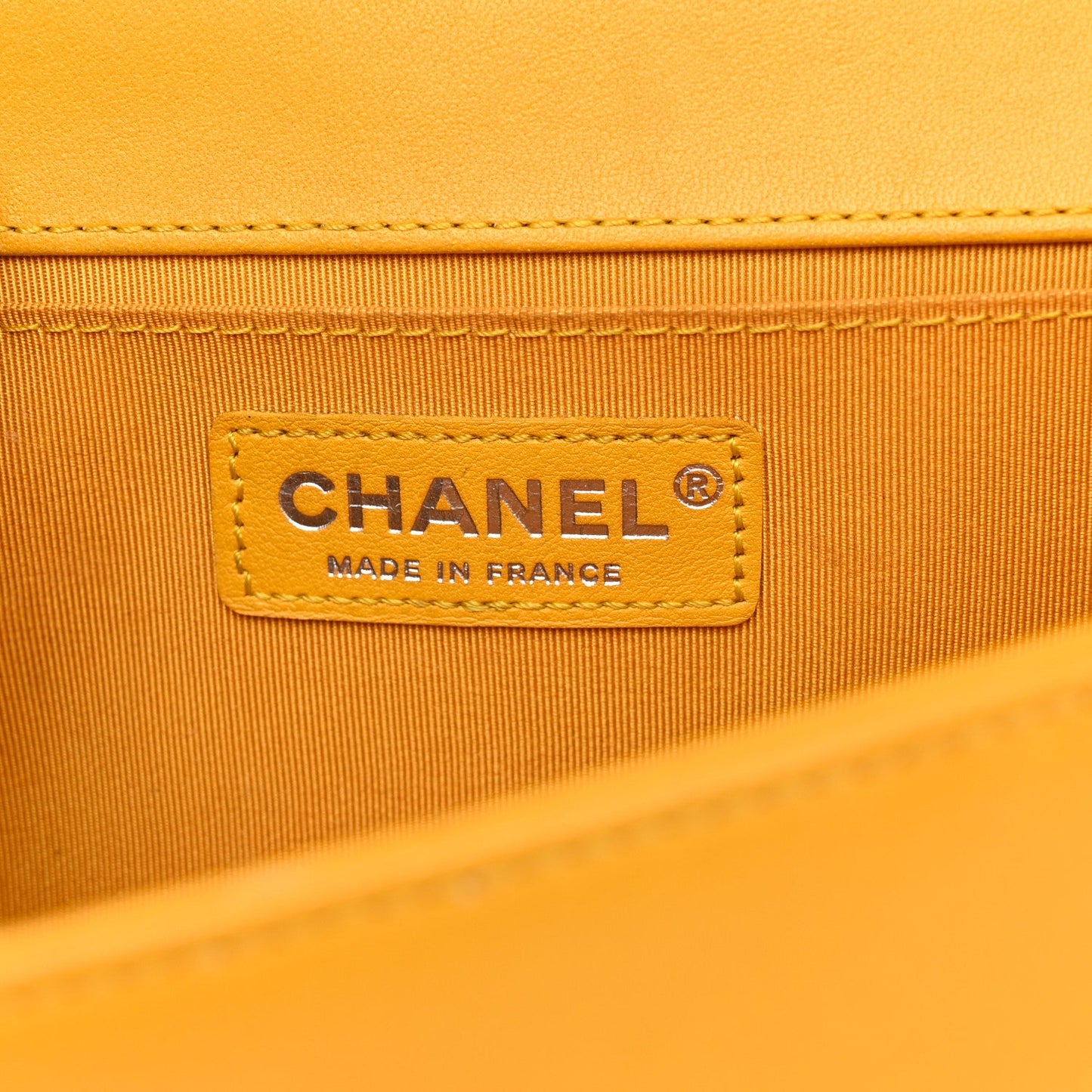 Lambskin Quilted Medium Boy Flap Yellow