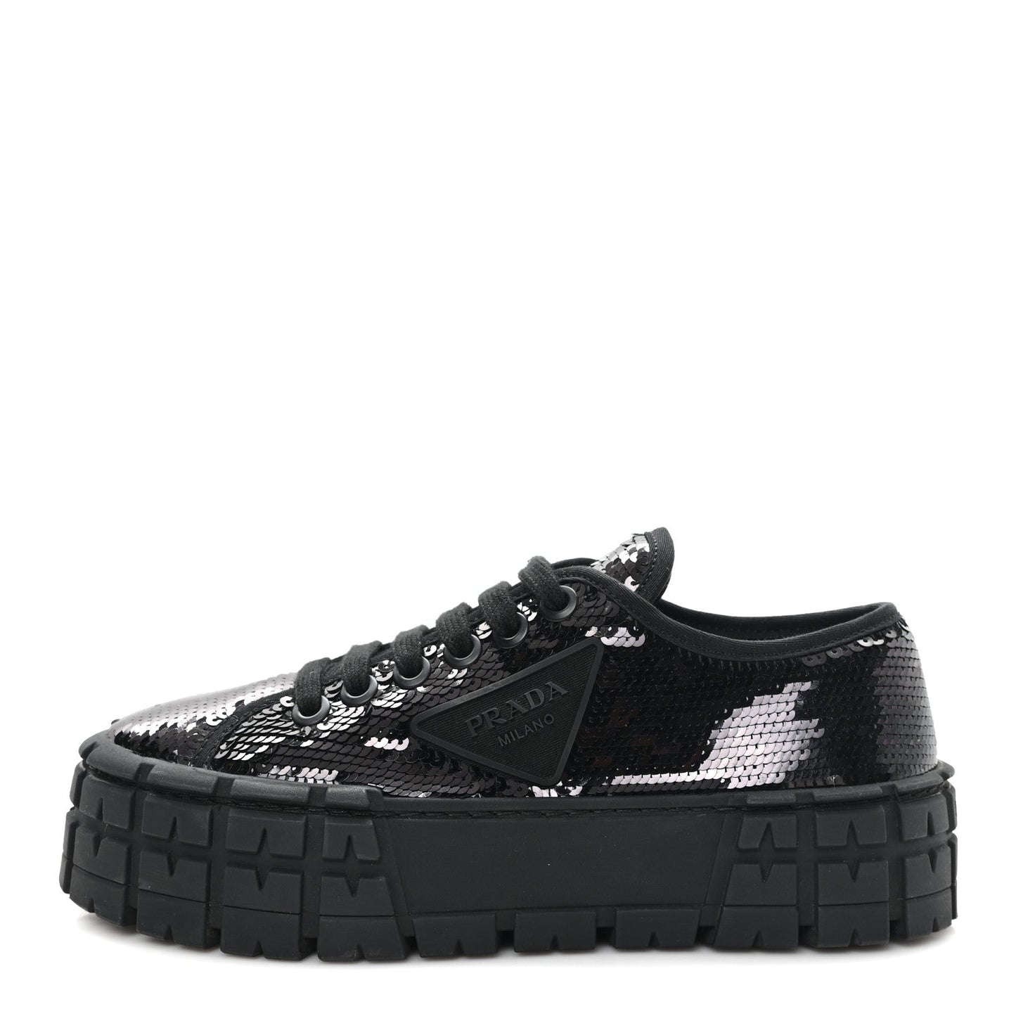 Paillettes Triangle Logo Double Wheel 50mm Sneakers 37 Black