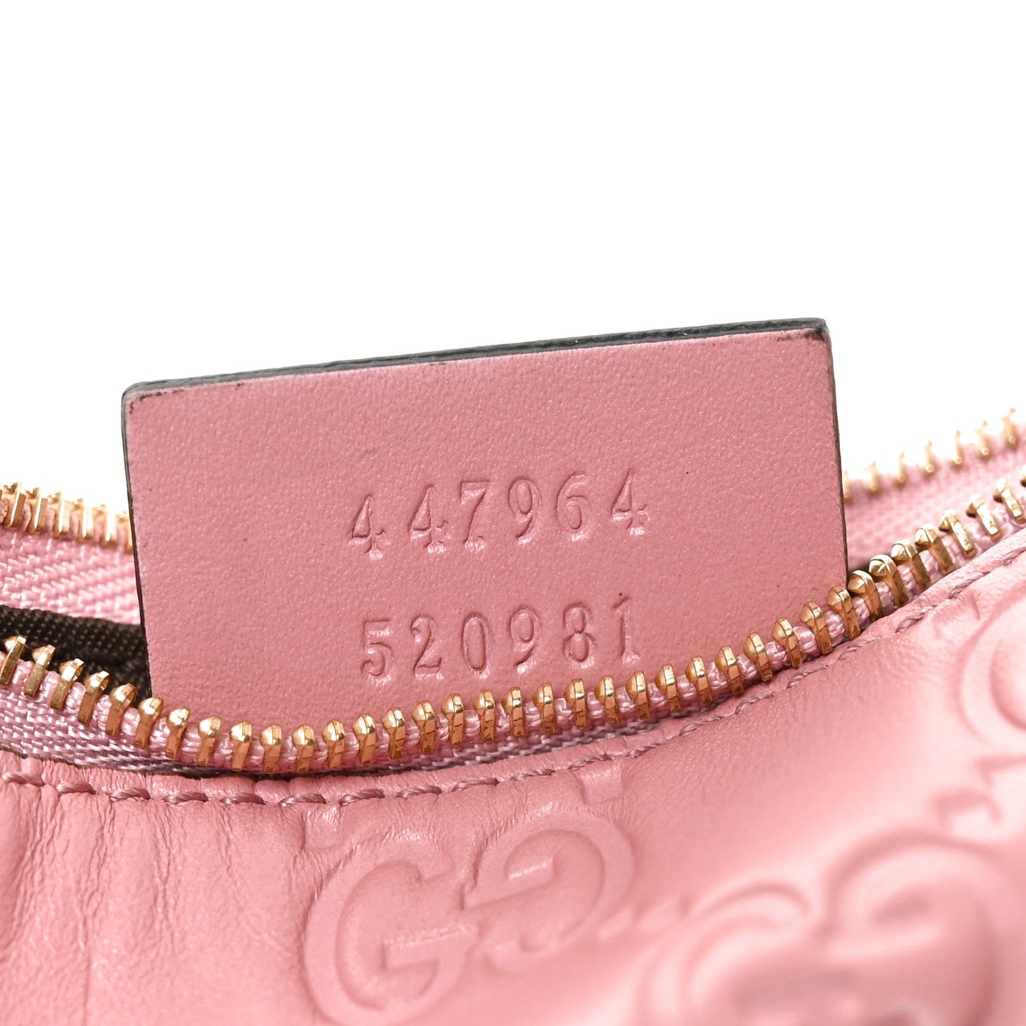 Guccissima Signature Key Case Pink