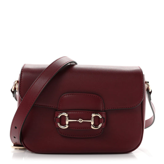 Arabella Calfskin Horsebit 1955 Shoulder Bag Rosso Ancora