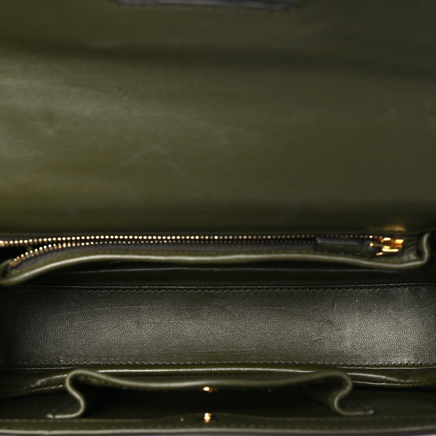 Shiny Polished Calfskin Medium Bamboo Luscious Green