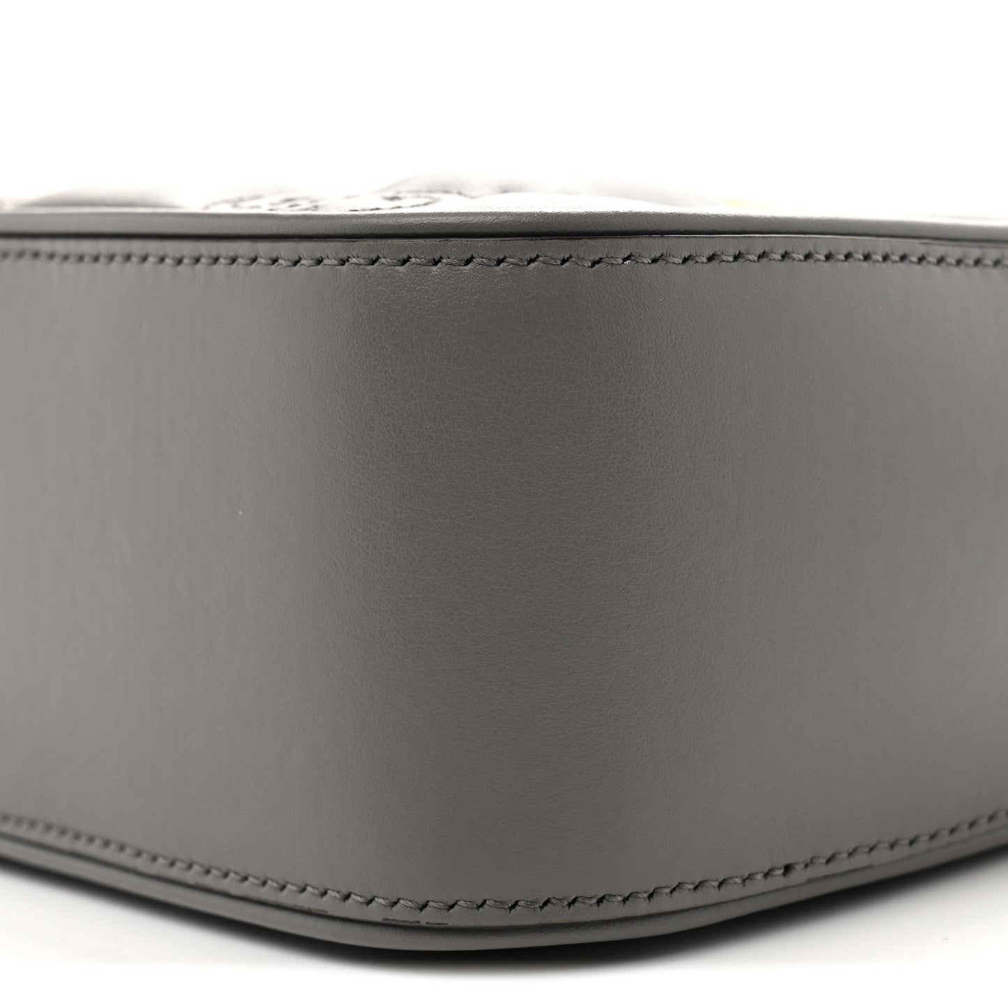 Calfskin GG Matelasse Shoulder Bag Dusty Grey Natural