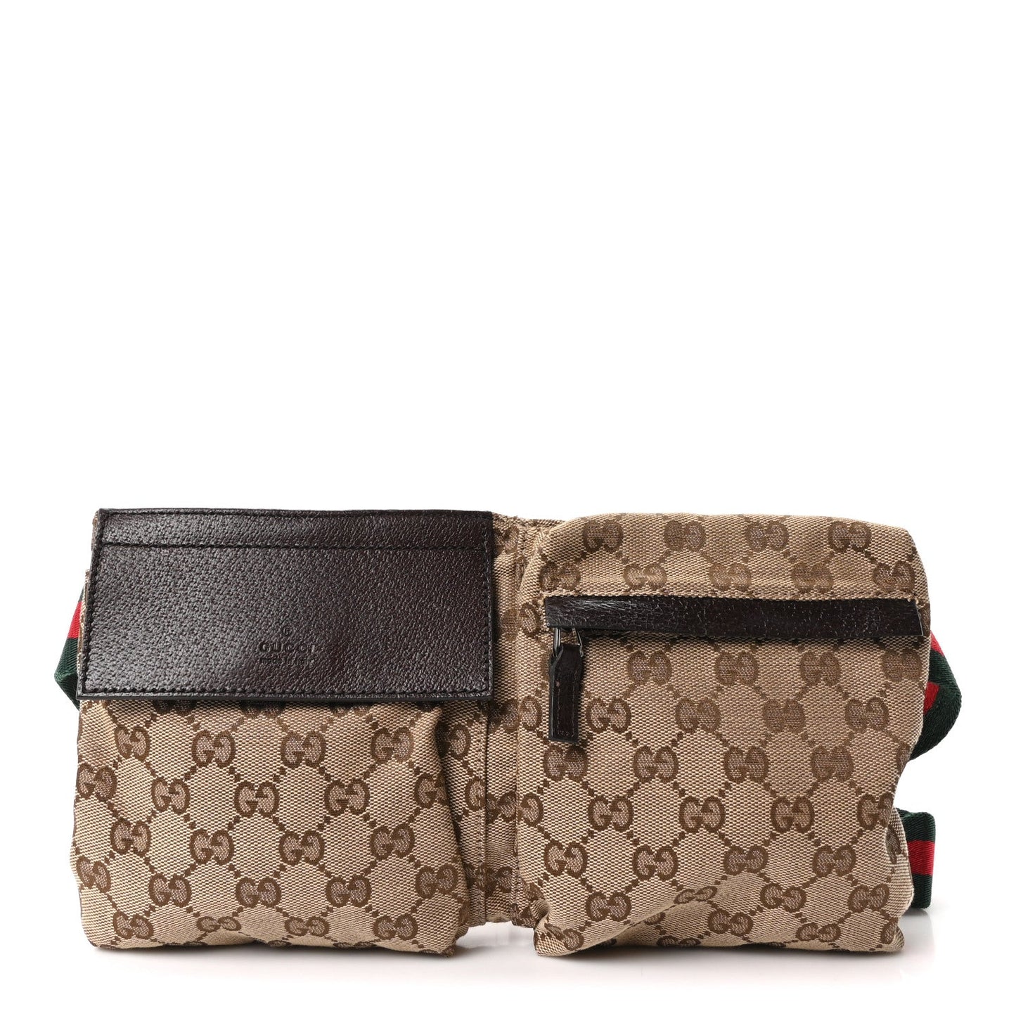 Monogram Web Belt Bag Dark Brown