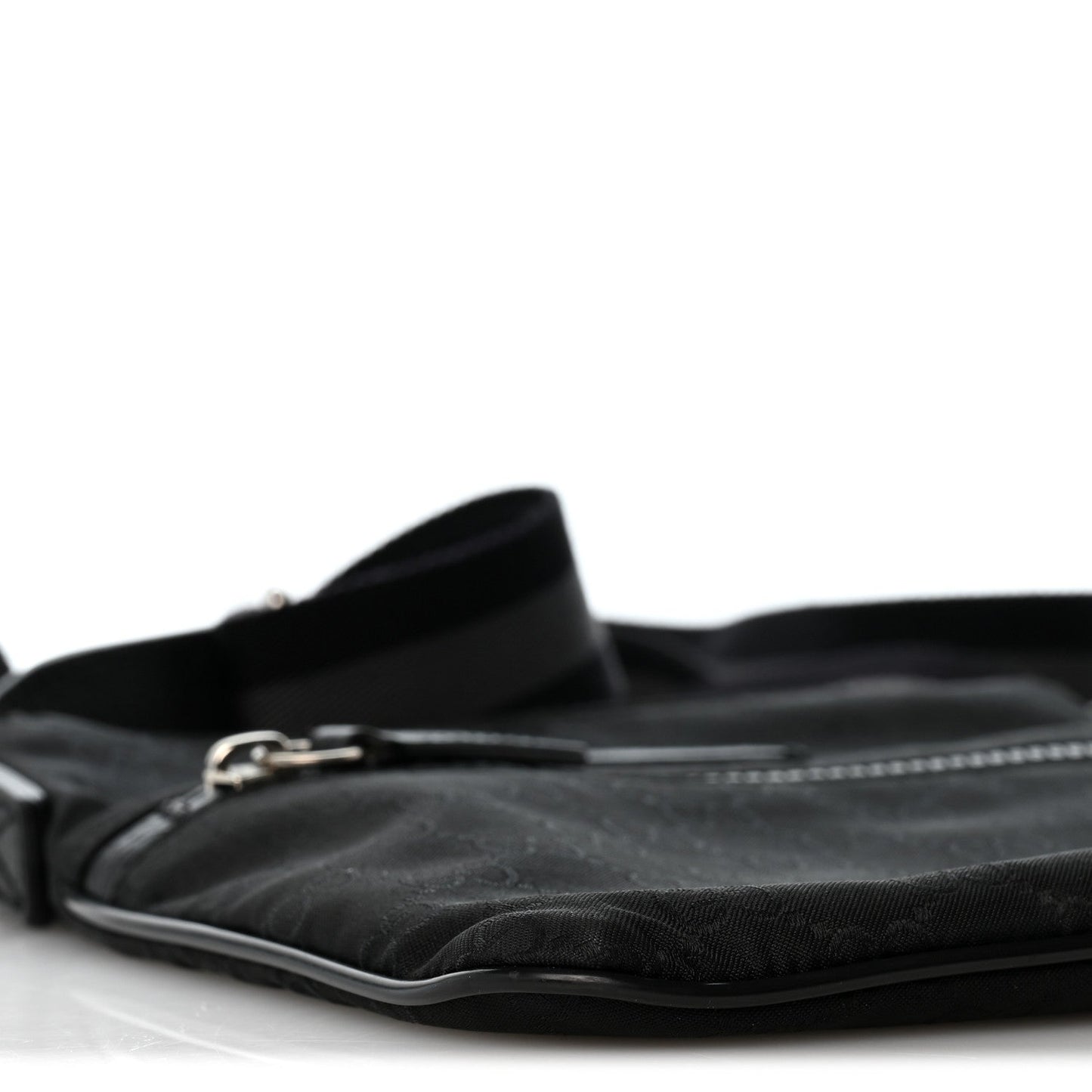 Nylon Monogram Mini Flat Messenger Bag Black