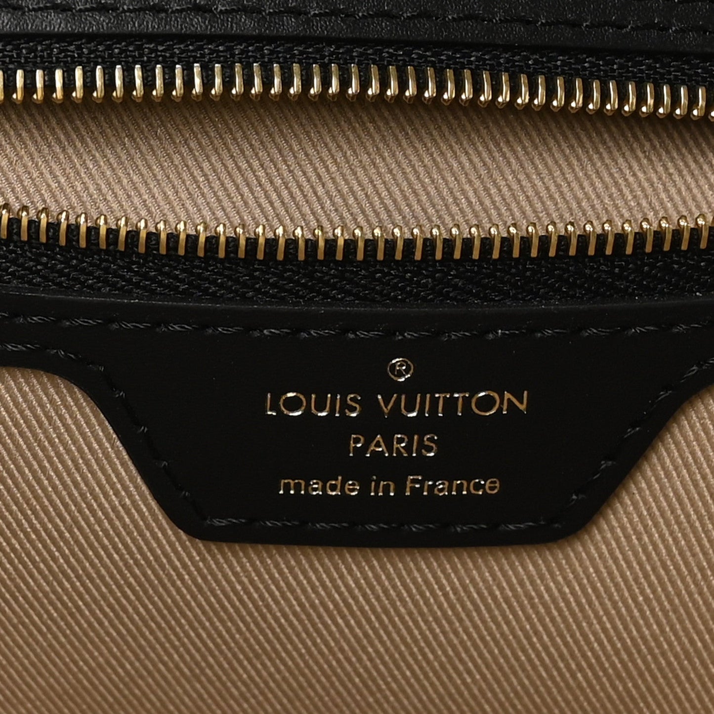 Cotton Monogram Embroidered Neverfull MM Beige Black