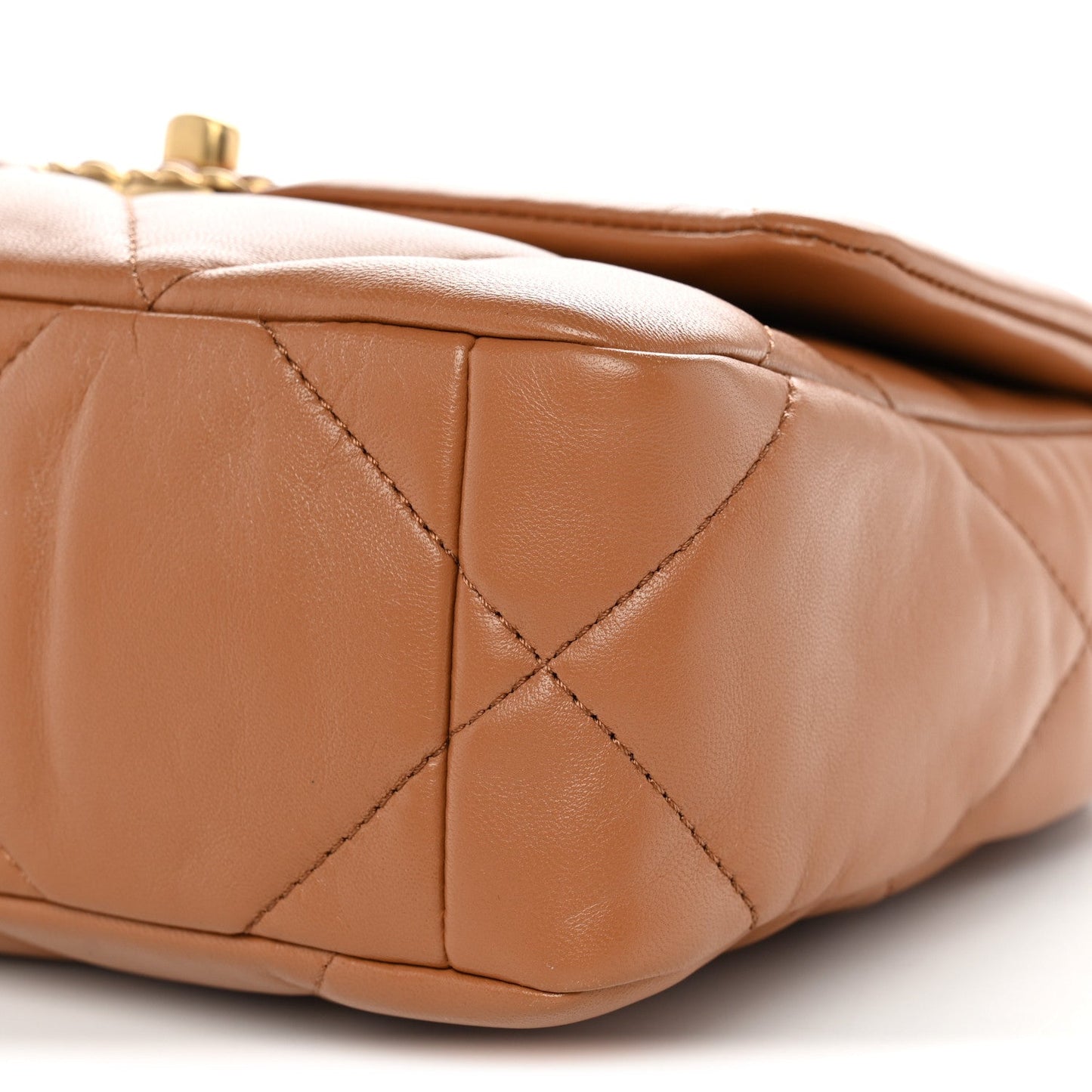 Lambskin Quilted Medium Chanel 19 Flap Brown