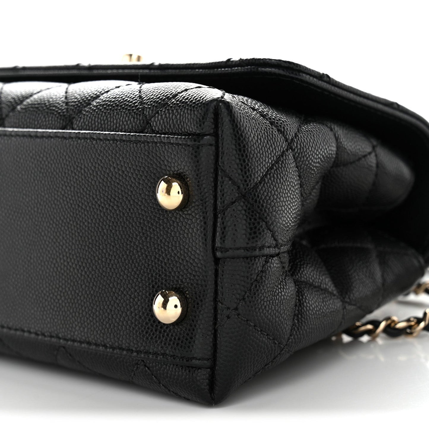 Caviar Quilted Extra Mini Coco Handle Flap Black