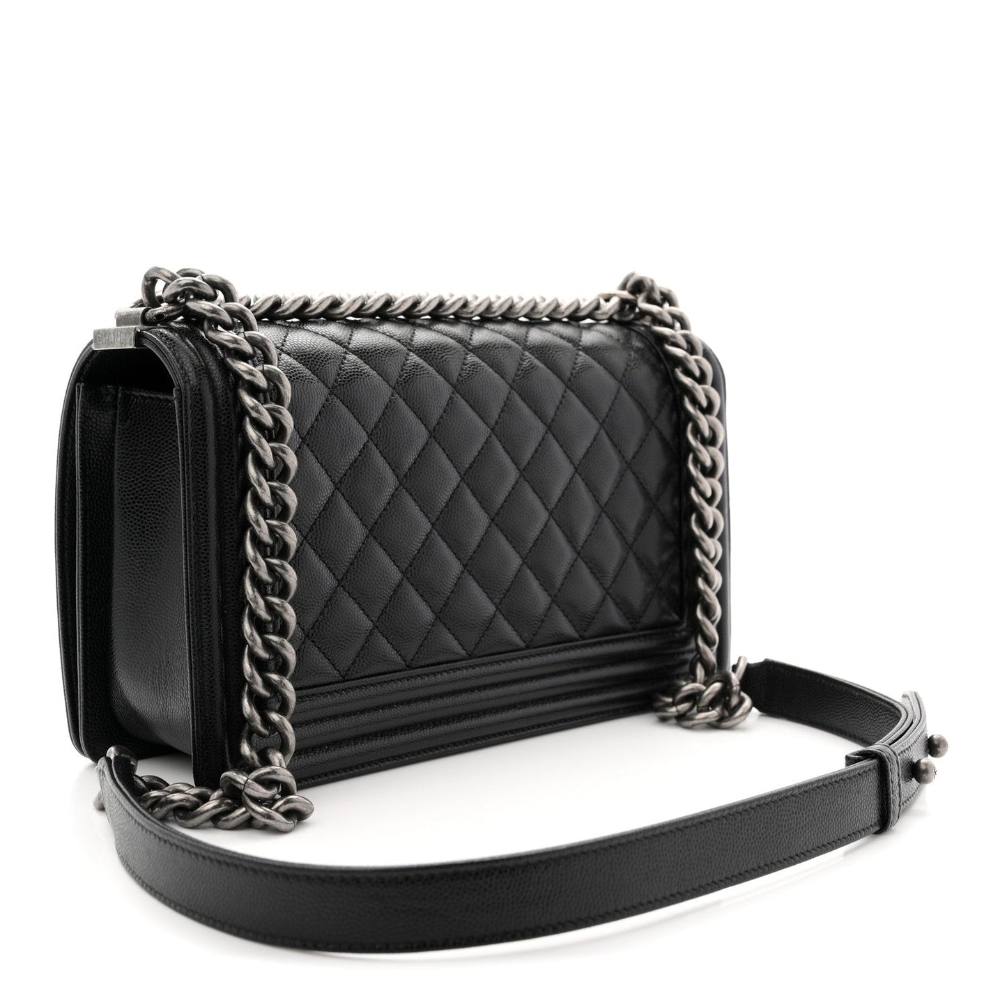 Caviar Quilted Medium Boy Flap Black