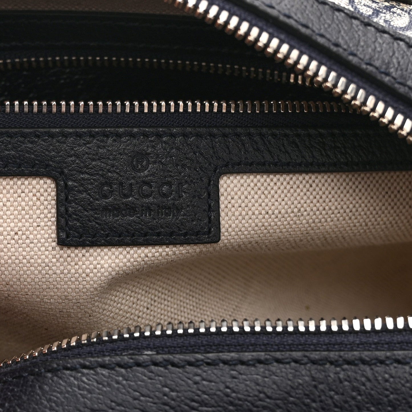 GG Supreme Monogram Web Small Ophidia Top Handle Bag Beige Blue