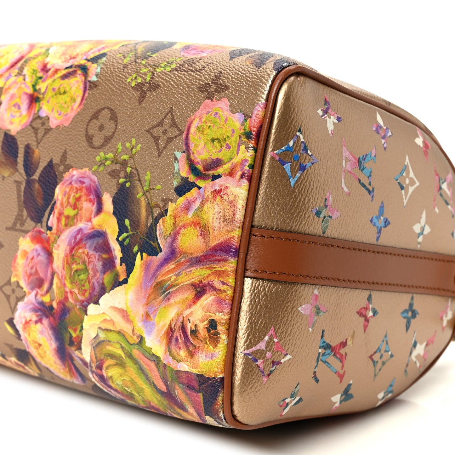 Metallic Monogram LV Garden Speedy Bandouliere 25 Gold