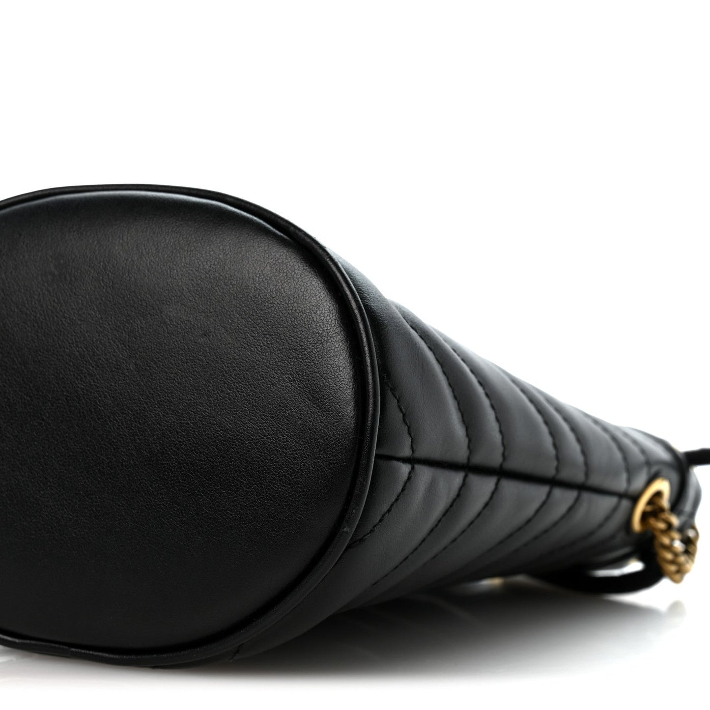 Calfskin Matelasse Mini GG Marmont 2.0 Bucket Bag Black