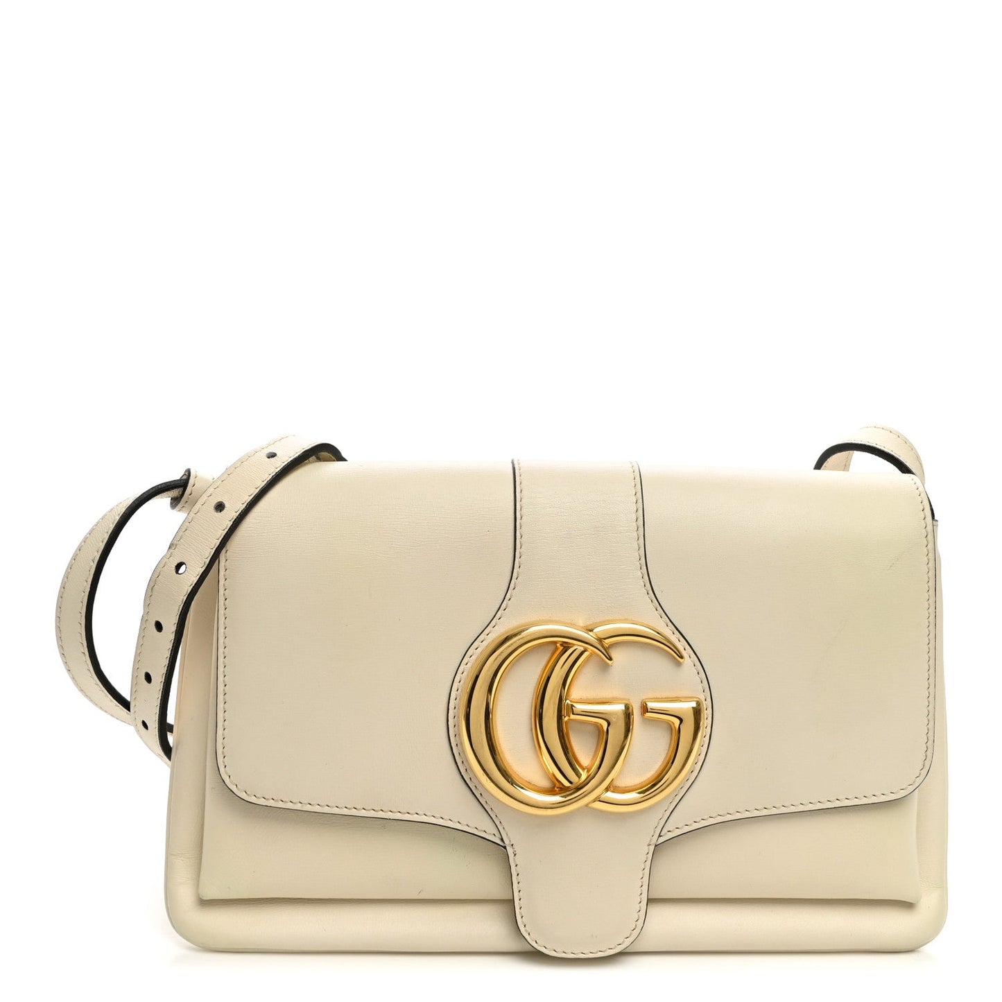 Calfskin Small Arli Flap Shoulder Bag Mystic White
